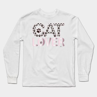 CAT LOVER Paws Cup Pink Long Sleeve T-Shirt